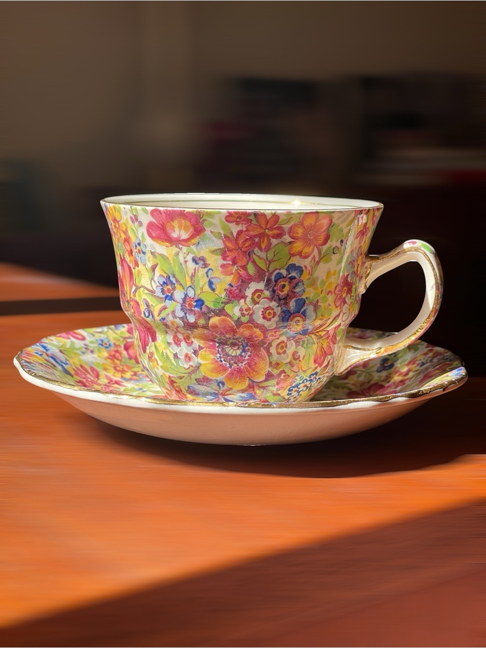 Vintage Royal Winton Sunshine Chintz Teacup and saucer set